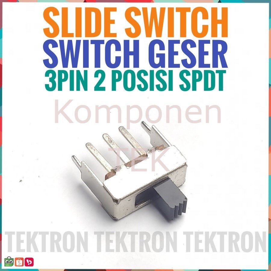 Slide Switch Geser 3pin SPDT 2 posisi Straight 3p 3 pin 14mm Saklar