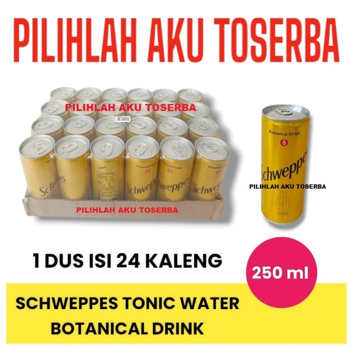 

Schweppes Tonic Water BOTANICAL DRINK Kaleng CAN 250 ml - ( HARGA 1 DUS isi 24 )