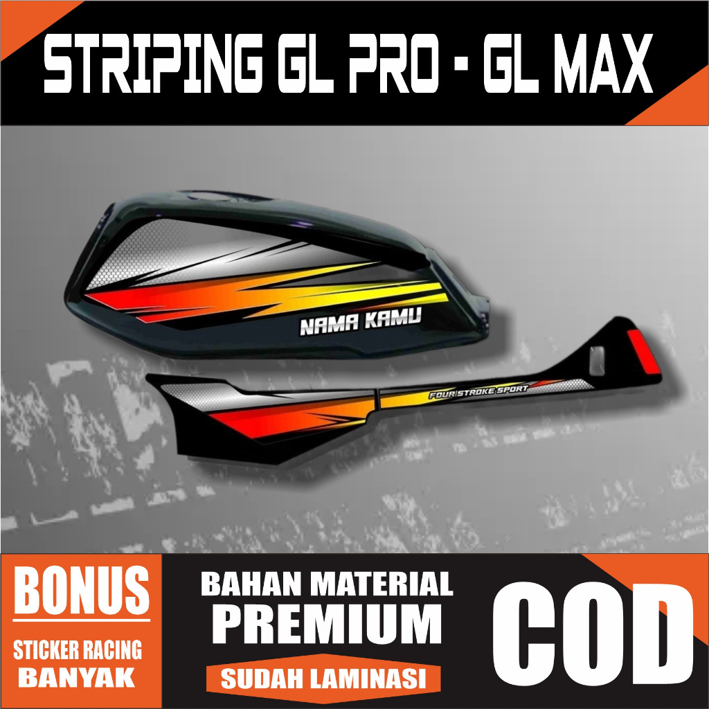 STRIPING VARIASI GL PRO GL MAX CUSTOM NAMA STRIPING HONDA GL HEREX RACING