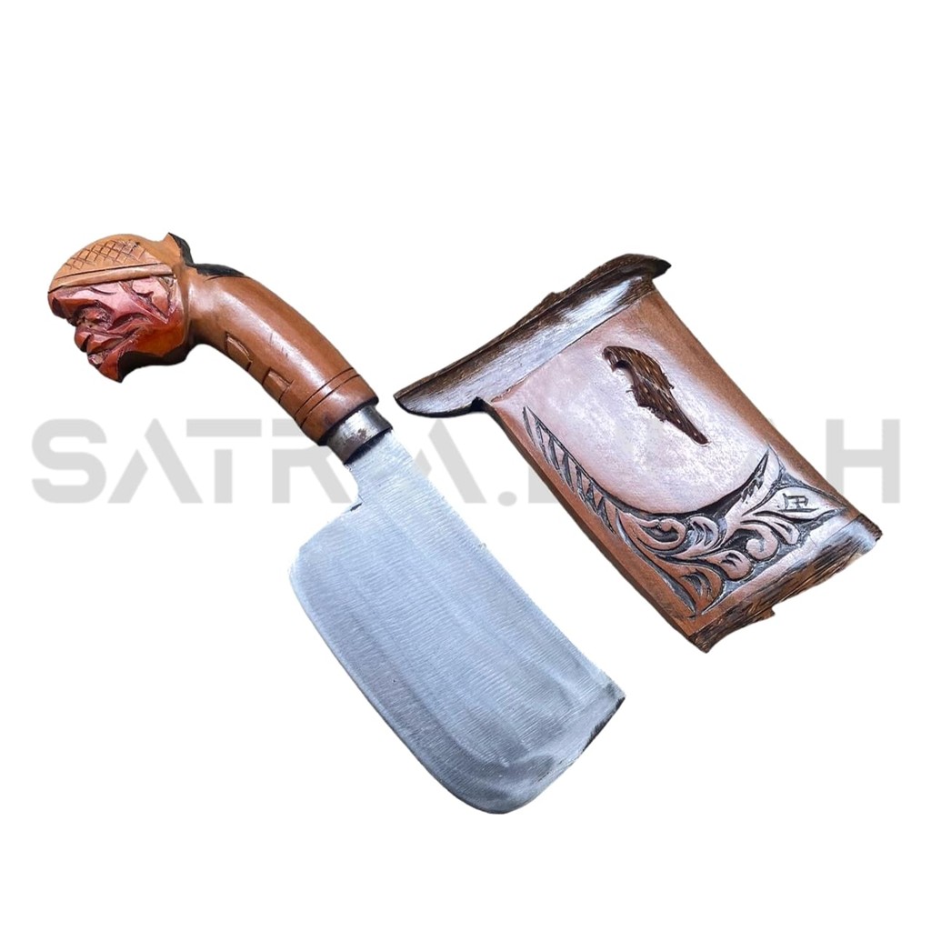 Terbaru Ekonomis - Golok Daging Tulang Hewan Gagang Motif Cepot Bahan Baja Per