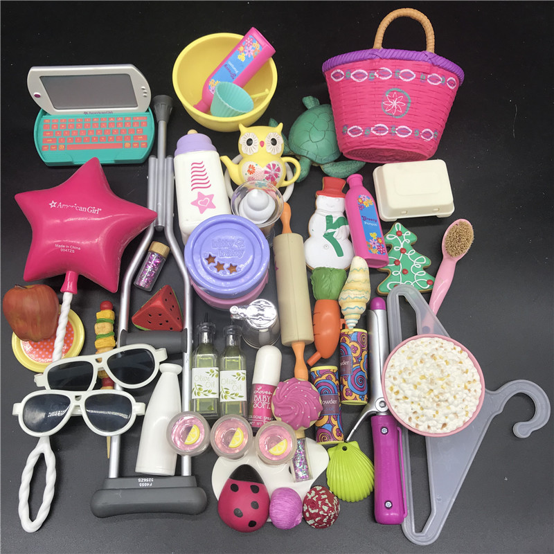 Mix Doll Furniture Play Toy Biscuits cakes shells Bag Hanger Accessories For 40-45 cm 18 In dolls Ne