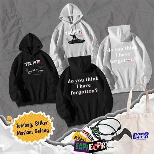 [REFLECTIVE HOODIE LIMITED] HOODIE ABOUT YOU THE 1975 V2 - HOODIE COTTON FLEECE By Sun Distro FE4