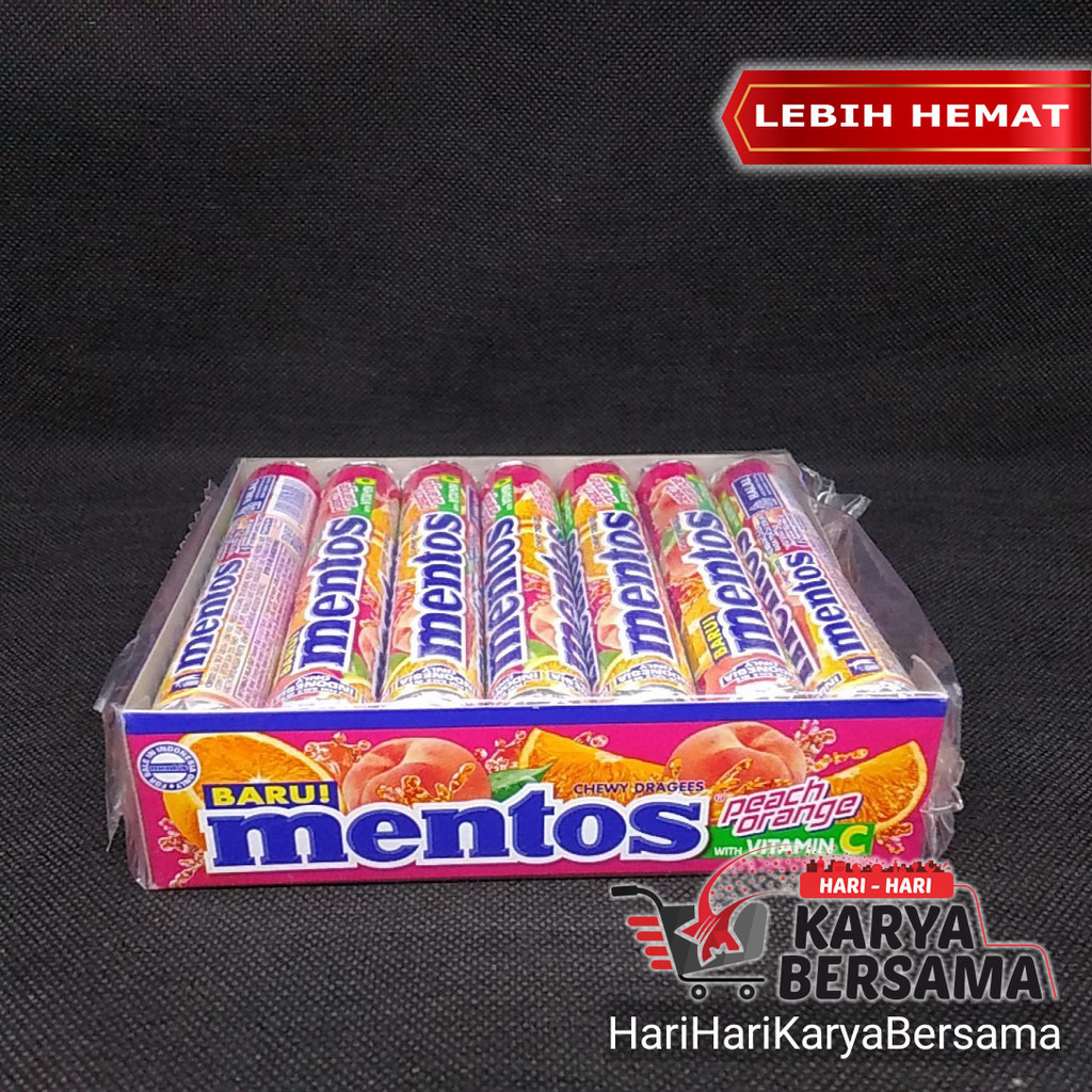 

MENTOS STICK PEACH ORANGE PERMEN RASA PEACH JERUK PACK ISI 14'S X 29GR