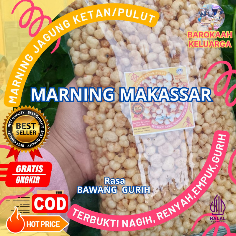 

MAKARONI JAGUNG MARNING SULTAN/ SNACK JAGUNG MARNING KETAN/JAGUNG MARNING PUTIH 100 GR, 250 GR 500 GR, 1KG GURIH BAWANG TERBUKTI EMPUK RENYAH BANGET