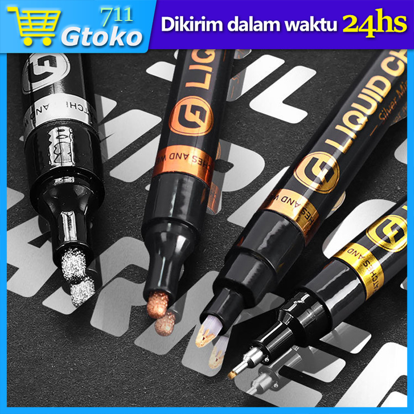 

Spidol Chrome Gold Silver Emas Permanen Permanent Extra Fine Paint Marker Pen