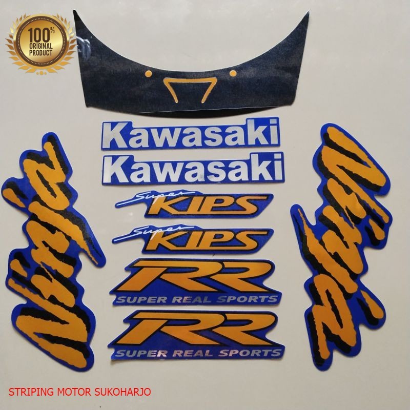 (ORI) striping kawasaki ninja rr old 2007 2008 biru stiker motor list body kualitas original
