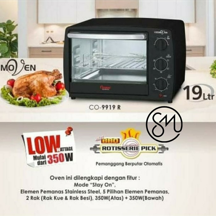 oven listrik cosmos CO-9919R 19L CO9919R 9919