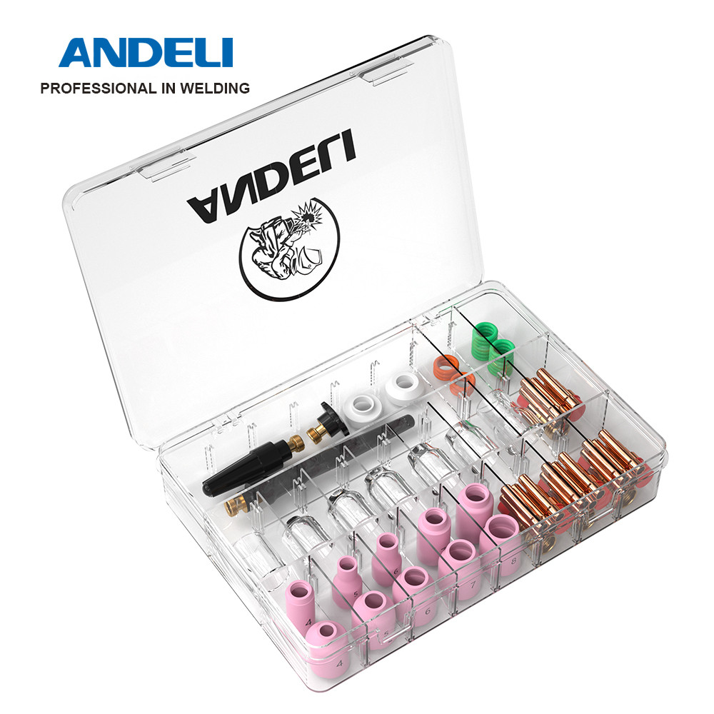ANDELI 68PCS Welding Accessories Stubby Gas Lens For TIG Welding Torch WP-17/18/26 Pyrex Glass Cup K