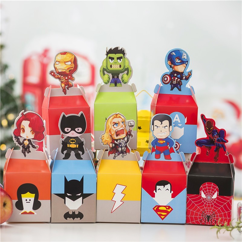 

Disney Superhero Spiderman Birthday Party Decorations Supplies for Kids Ironman Captain America Hulk Spiderman Candy Box Large