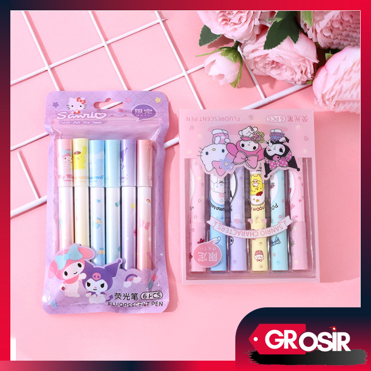 

Grosir - S6347 Set Highlighter Warna Warni / 6 PCS Stabilo Motif Karakter / Highlighter Pen Warna Pastel / Stabilo Pastel Karakter