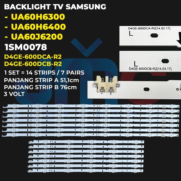 DK23 Led Backlight Tv For Samsung Ua60H6300 Ua60H6400 Ua-60h6300 60h6400 BL 60 inch 14strips