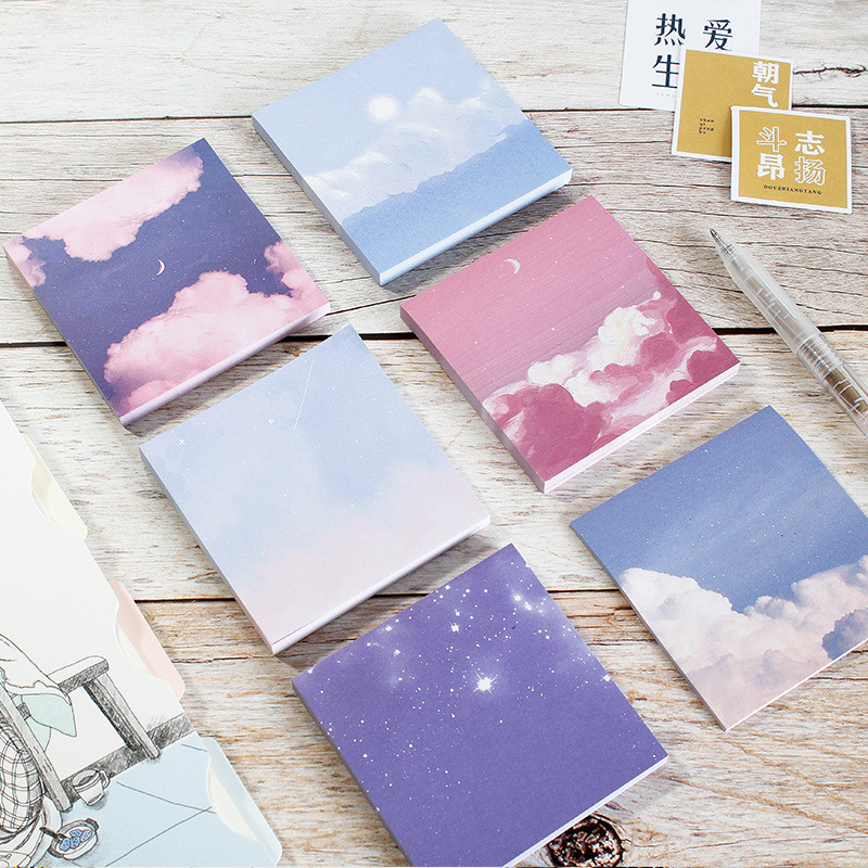

1PC 80 Sheets/pack 8*8CM Stars Moon Forest Theme Cute Memo Pad Stickers Decal Sticky Notes Scrapbooking Diy Kawaii Notepad Diary