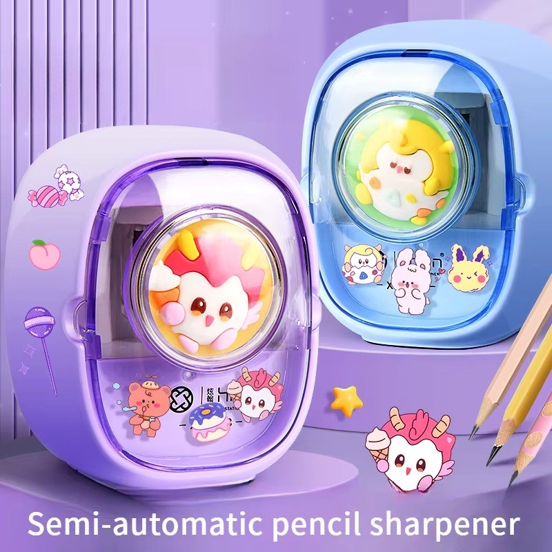 

Cartoon Electric Pencil Sharpener Set for School Supplies Stationery Students Office Home Durable Creative Gift Desk Tool Kids