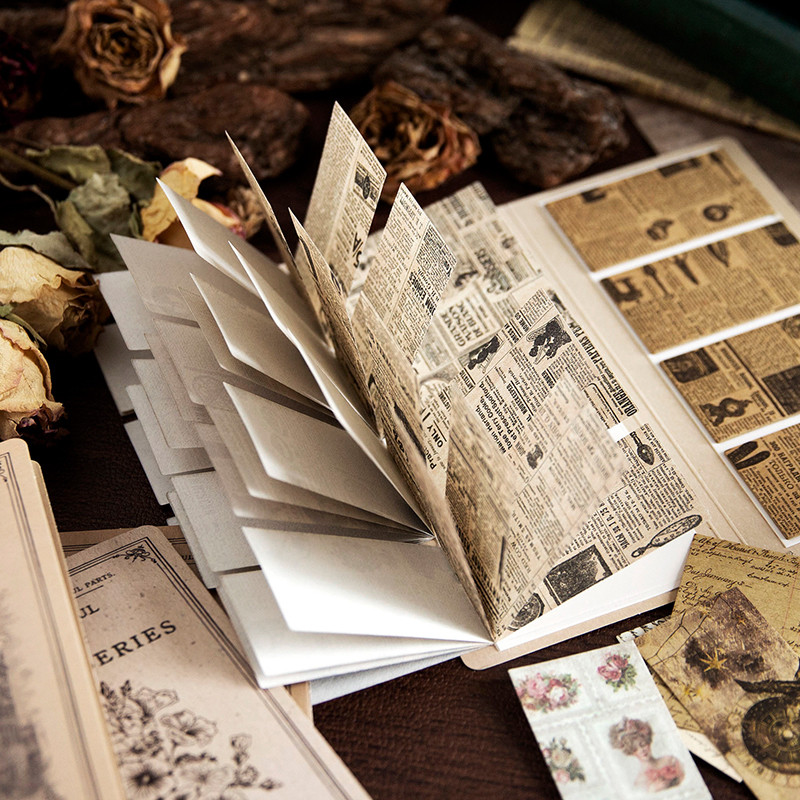 

80pcs/pack Vintage Materials Book Scrapbook Materials DIY Photo Album Collage Journalling Creative Stationery Background paper
