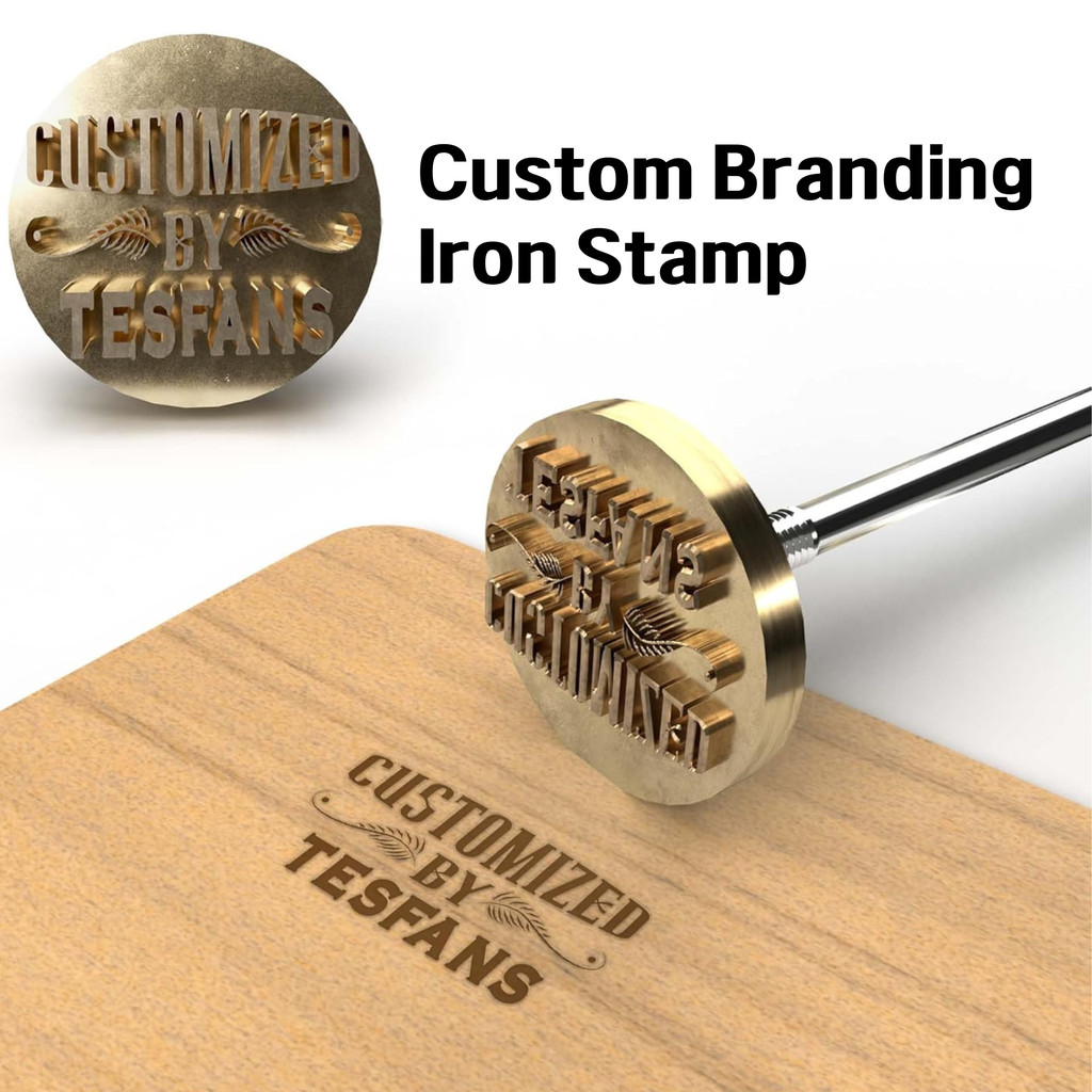 

Custom Branding Iron Stamp DIY LOGO Heating Brass Embosser Seals with Handle for Wood Leather Cake Hamburger Wedding Party Craft