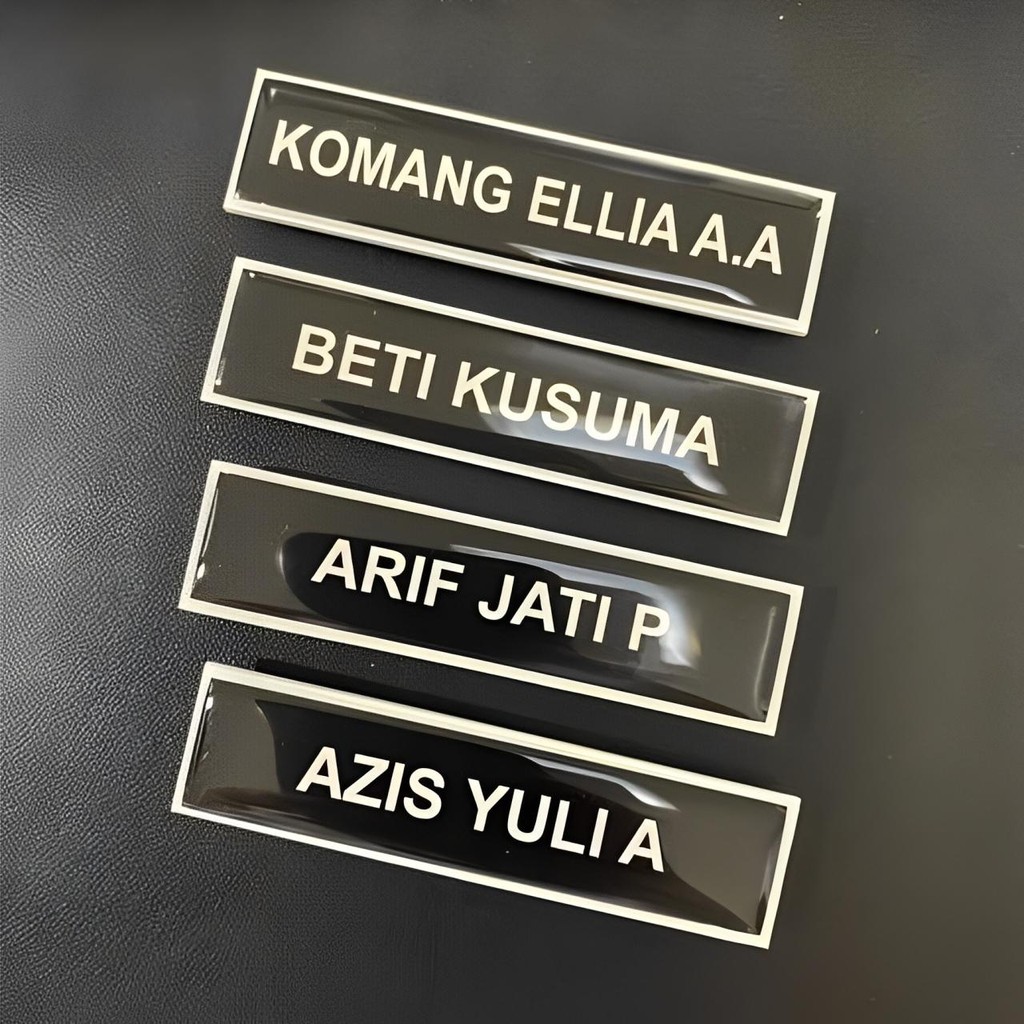 Nametag Nama Dada Magnet Peniti Kuningan & Akrilik Resin - Satpam, Guru, Dokter, Perawat, Bidan, Apo