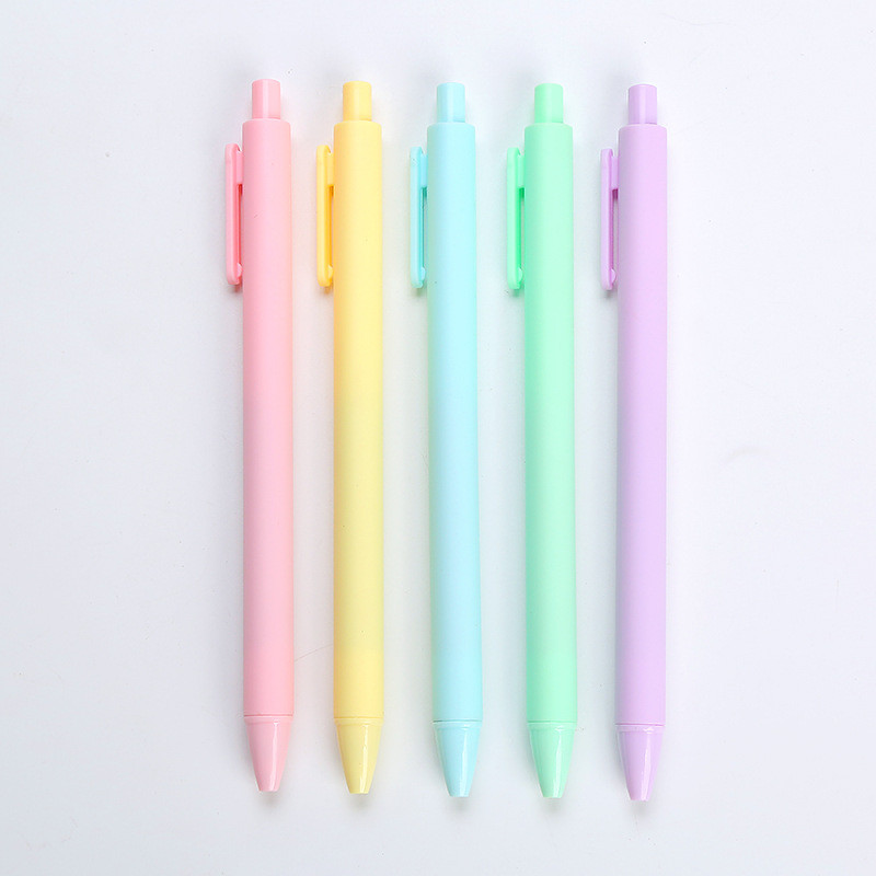 

50PCS Macaron Press Gel Pen Day Is Black Pen Student Office Stationery Pen Test Pen cute stationary supplies office accessories