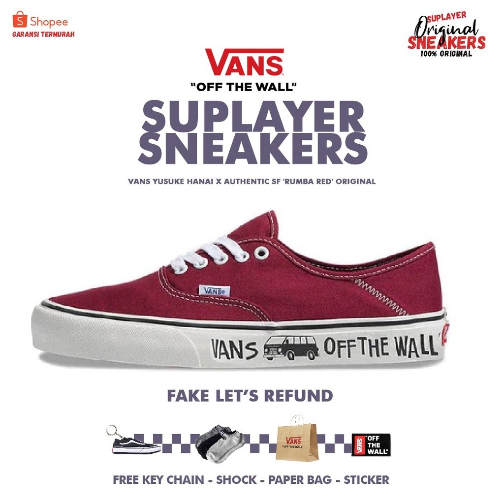 Sale Vans Authentic SF x Yusuke Hanai Rumba Red Original