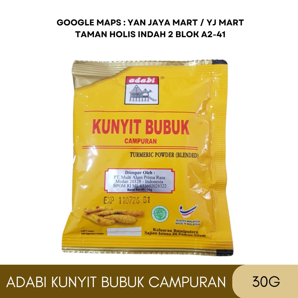 

Adabi Kunyit Bubuk Campuran / Turmeric Powder / Kunyit Powder Sachet 30g
