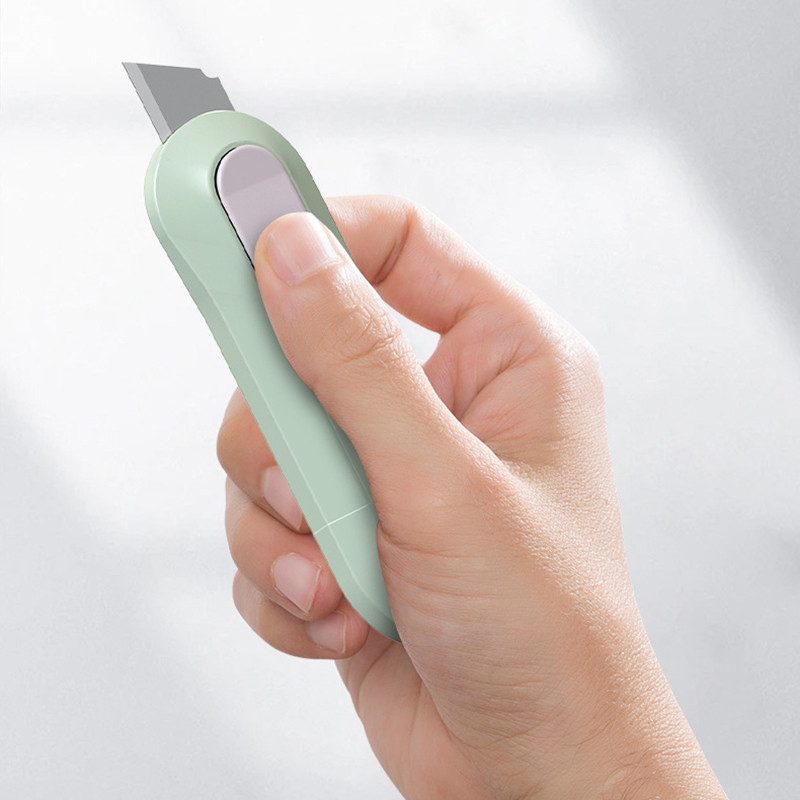 

Portable Mini Paper Cutter Quality Artwork Knife Automatic Rebound Box Opener Pocket Cutter For Office and School Supplies Tools