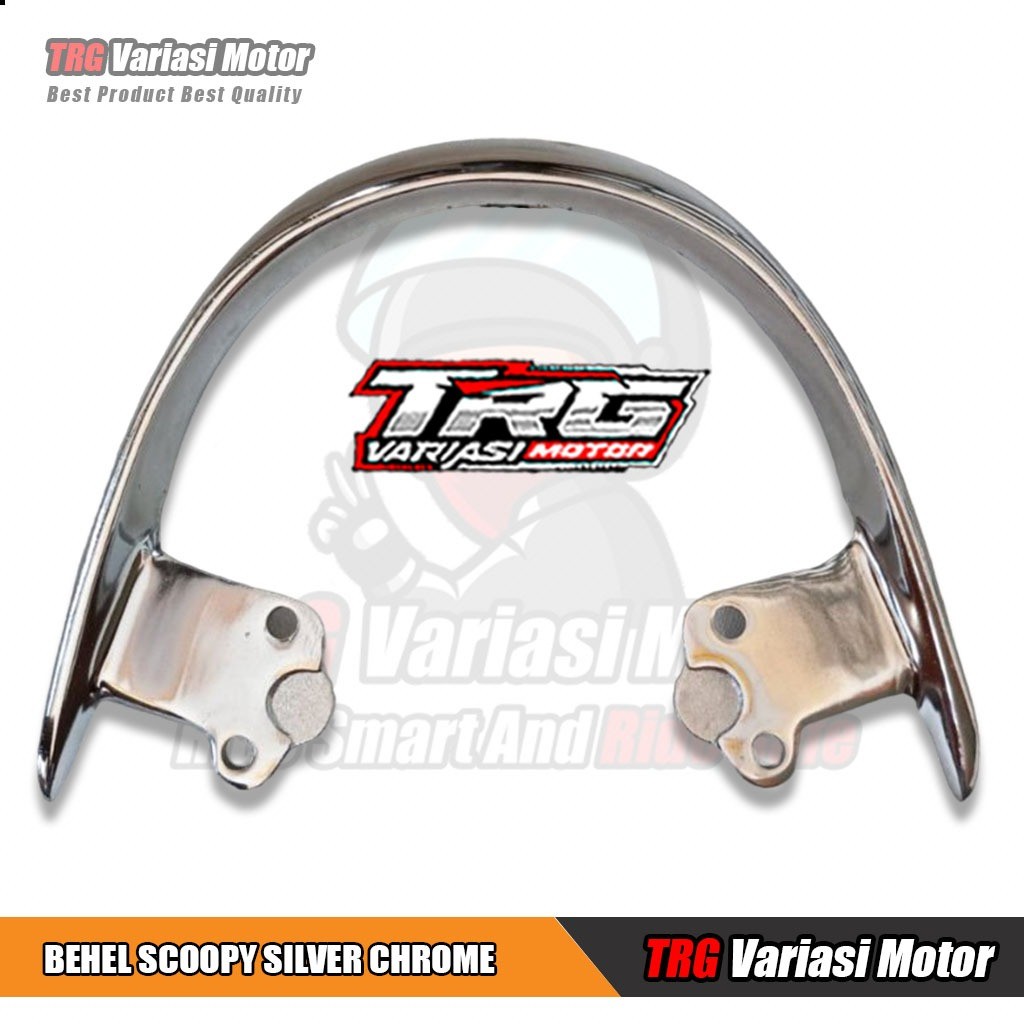Behel Scoopy Chrome Model Original Varian Warna Silver Chrome