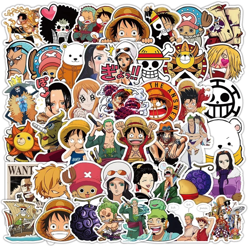 

10/30/50pcs One Piece Stickers Anime Luffy Cartoon Decals Graffiti DIY Notebook Motorcycle Skateboard Phone Waterproof Kids Toys