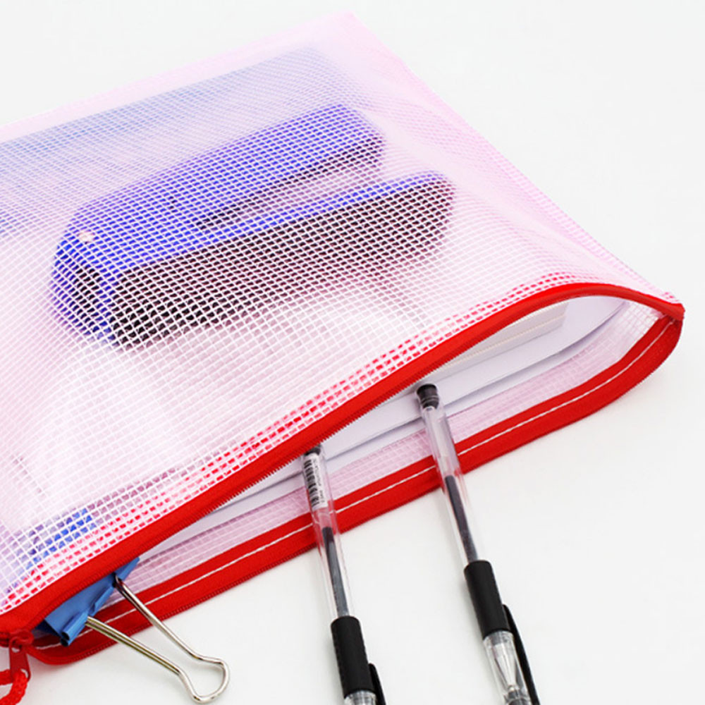 

Green, A5 Size, Plastic Mesh Zip File Bag, Zip File Bag File Storage Bag, Waterproof And Tear Resistant File Folder