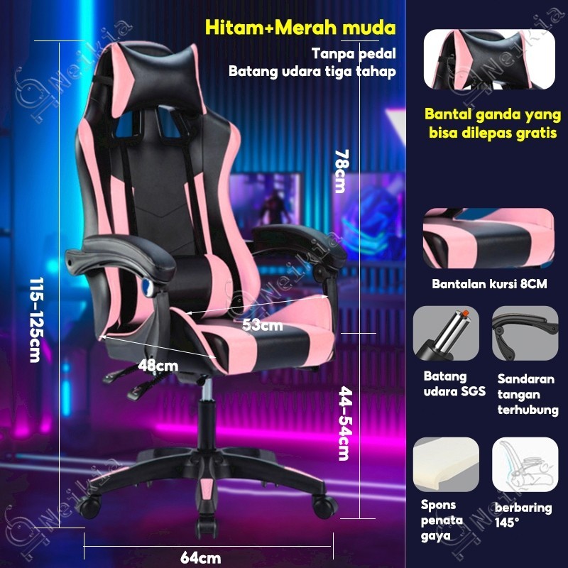 Lakepu Meja Gaming Kursi Meja Komputer Besi Meja pku