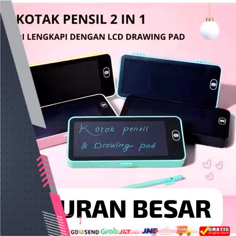 

TERMURAH AB121 Kotak Pensil Case Besar Lcd Writing Drawing Box Case Ukuran Besar Pencil Drawing Pad Edukasi 2in1