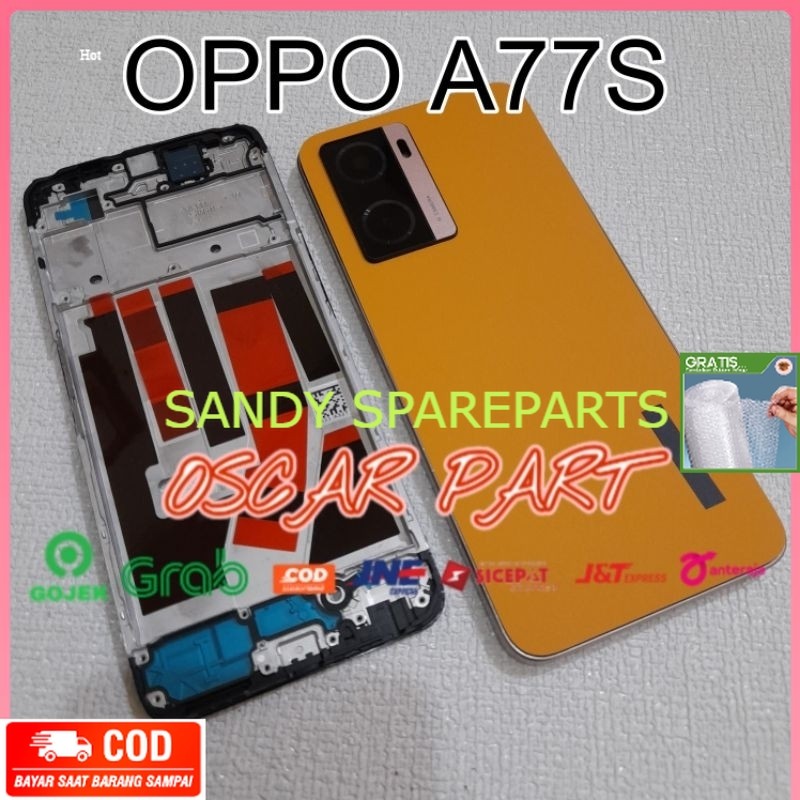 lebih Murce Housing Fullset Back Casing Kesing OPO A77S 2022 | Frame LCD + Bazel + Backdoor + Ring K