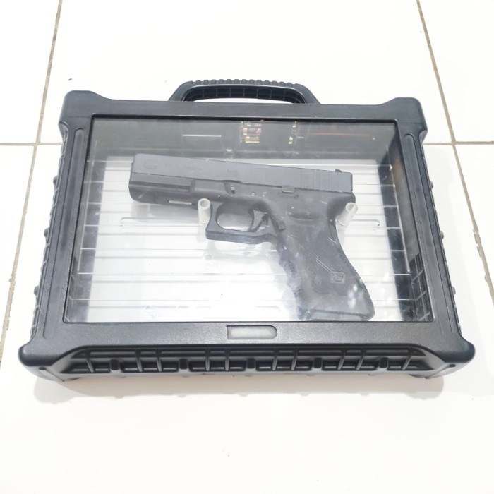 HARDCASE KOPER DISPLAY SHOWCASE WE EXCLUSIVE RARE GBB HANDGUN PISTOL AKRILIK LED