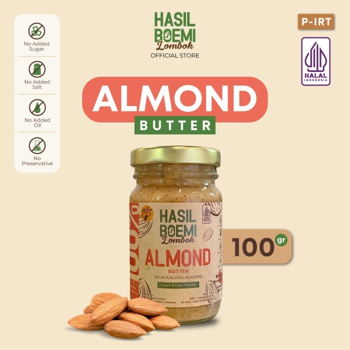 

Makanan Sehat Natural bebas gula diet diabetes selai ALMOND u roti - 100 gr 0605