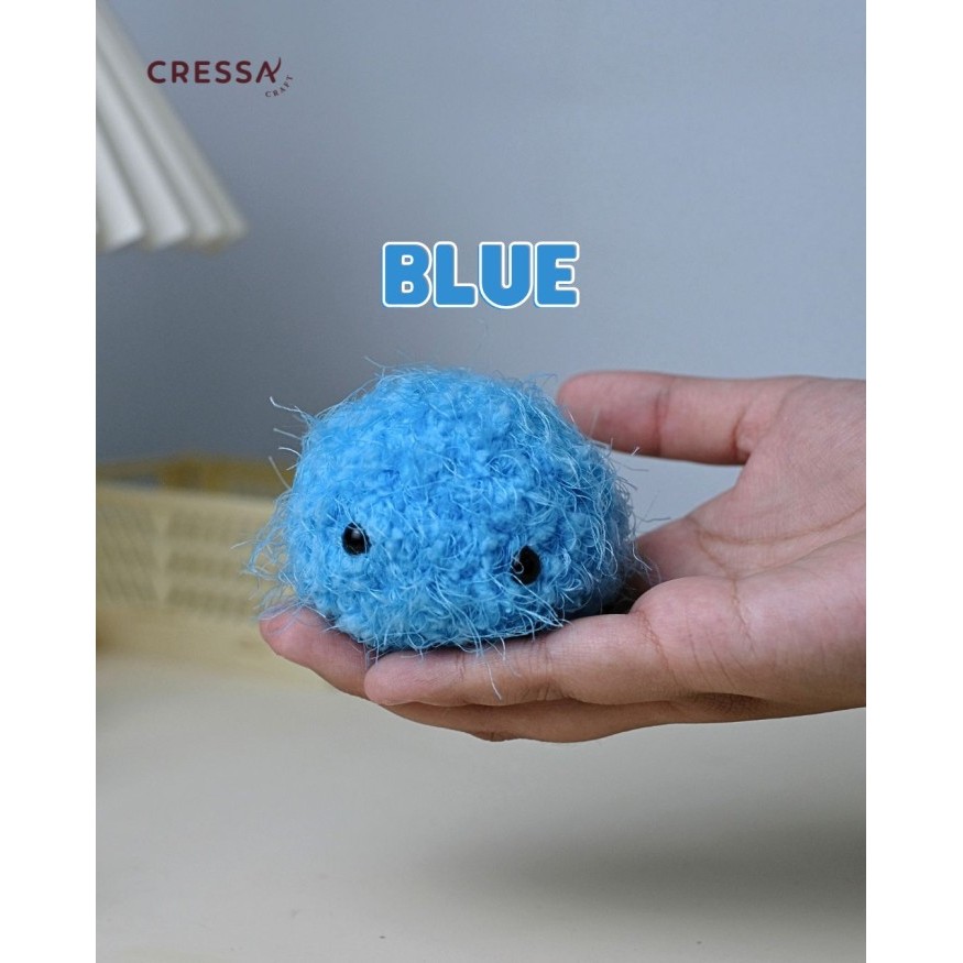 Mainan Boneka Squishy/ Anti Stress Ball/ Anxiety Ball/ Worry Pet - Biru, Gantungan