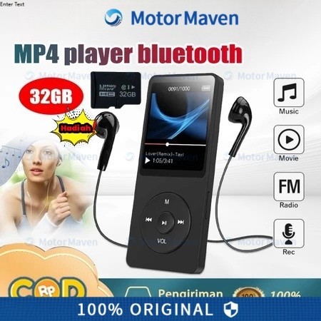 MP4 Player Bluetooth MP3 Mini Player Bluetooth MP3 Bluetooth Speaker Free 32GB Card USB/Type C 1.8 I