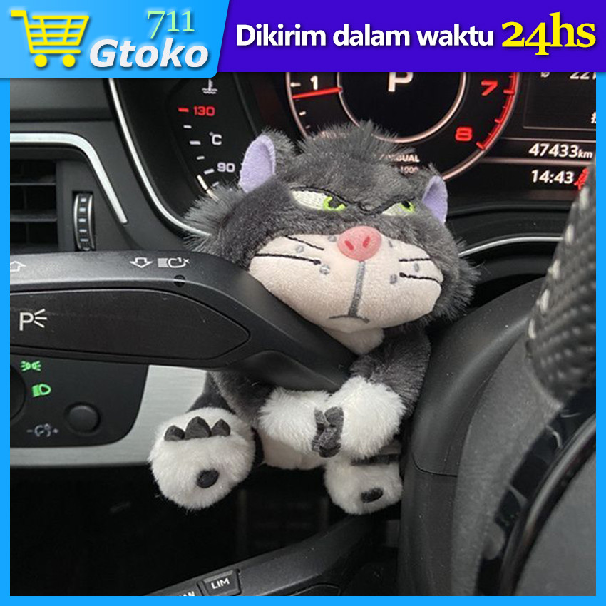 Dekorasi Interior Mobil Boneka Kucing Lucifer Plush Doll Penghapus Lampu Sein