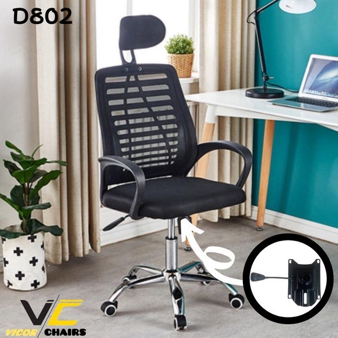 Kursi kantor,kursi kantor jaring,kursi kantor staff - D802 HITAM, Kardus + Wrap