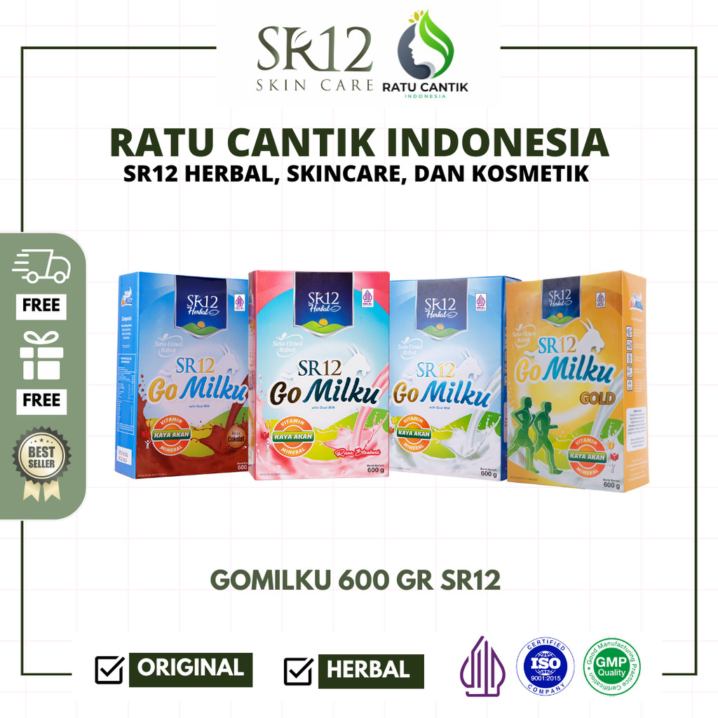 GOMILKU SR12 SUSU KAMBING ETAWA BUBUK 4 VARIAN RASA 600 GRAM UNTUK HIDUP SEHAT