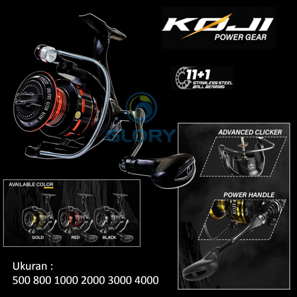 Katana Koji 1000 3000 4000 Reel Spinning Power Handle Aluminium Spool Super Kuat Ringan Murah Glory