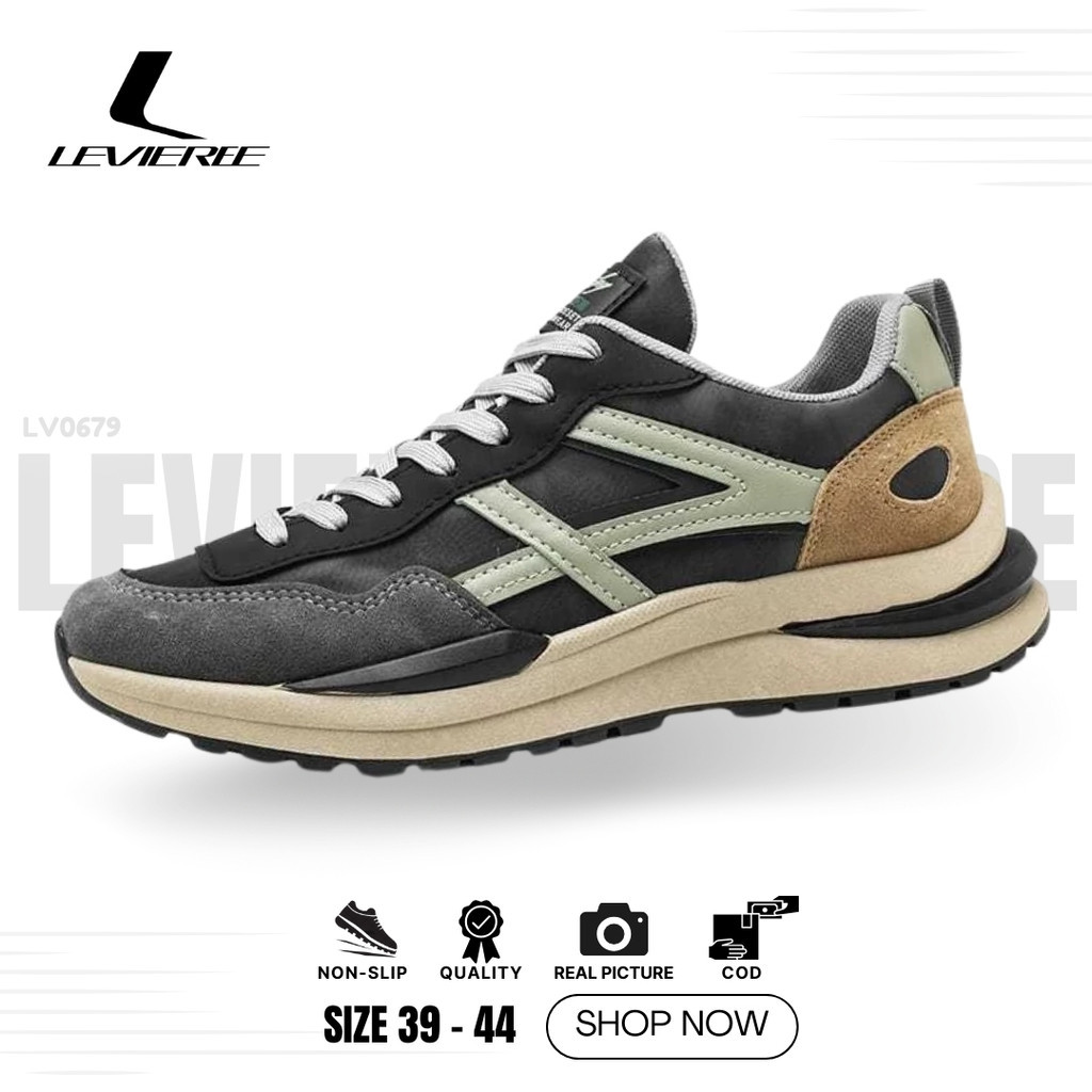 New LVR Sepatu Sneakers Pria Kerja Sepatu Pria Casual Sepatu Olahraga Cowok Sport LV0679