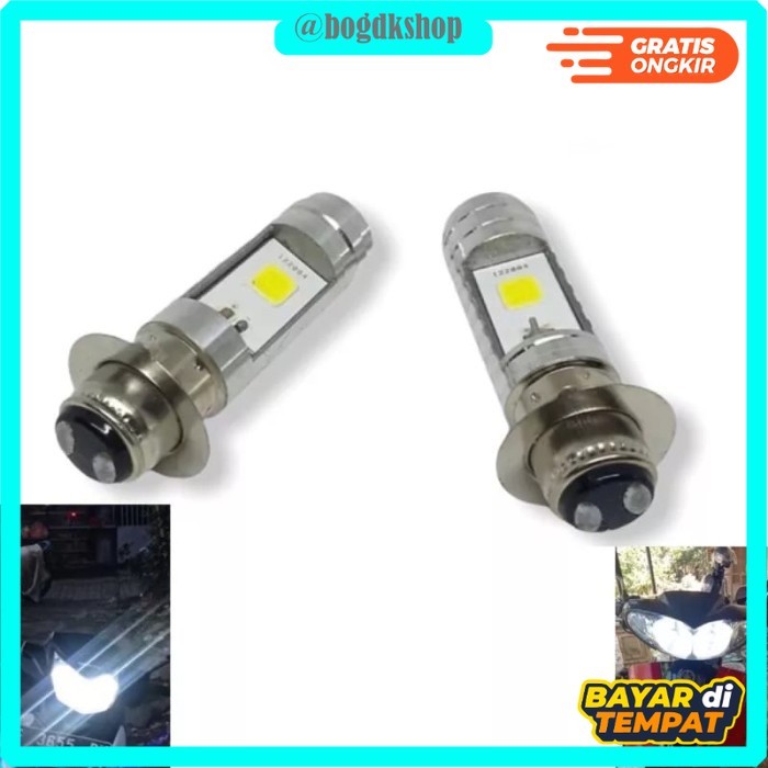 BOHLAM/LAMPU DEPAN H6 MOTOR BEBEK MATIC AC DC LED 12VOLT TERANG 2 SISI