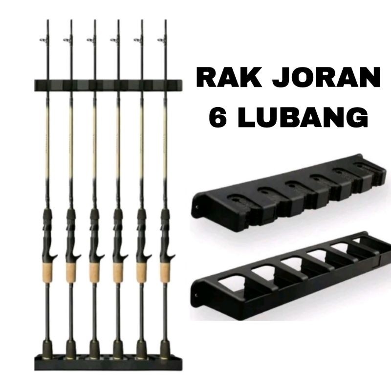 Rak joran pancing  6 slot vertikal rak pajangan joran pancing rak holder joran pancing tempat joran 