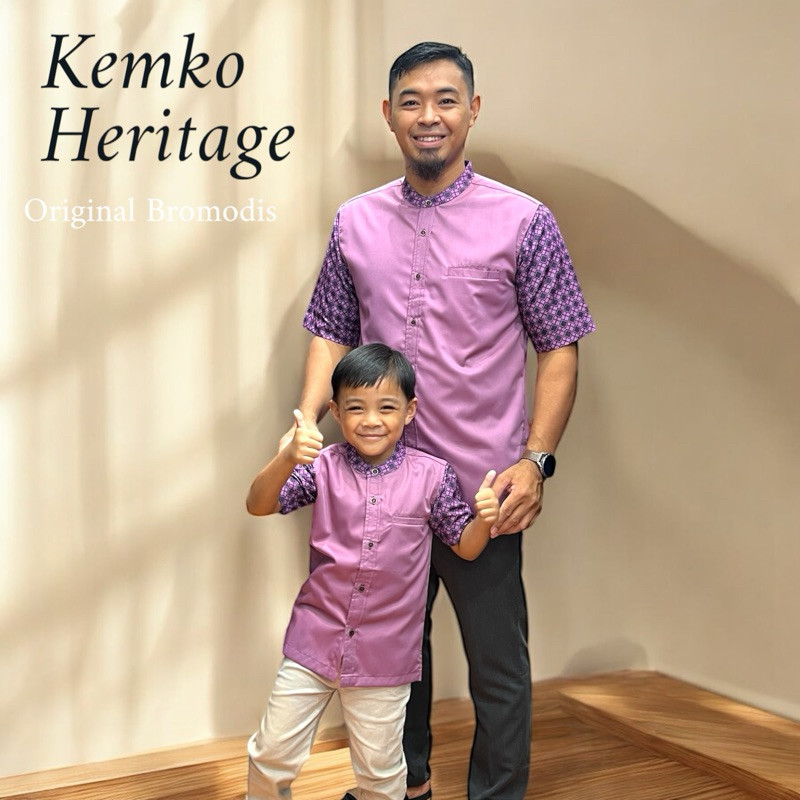 KOKO KURTA DEWASA DAN ANAK COUPLE UNGU KKDU