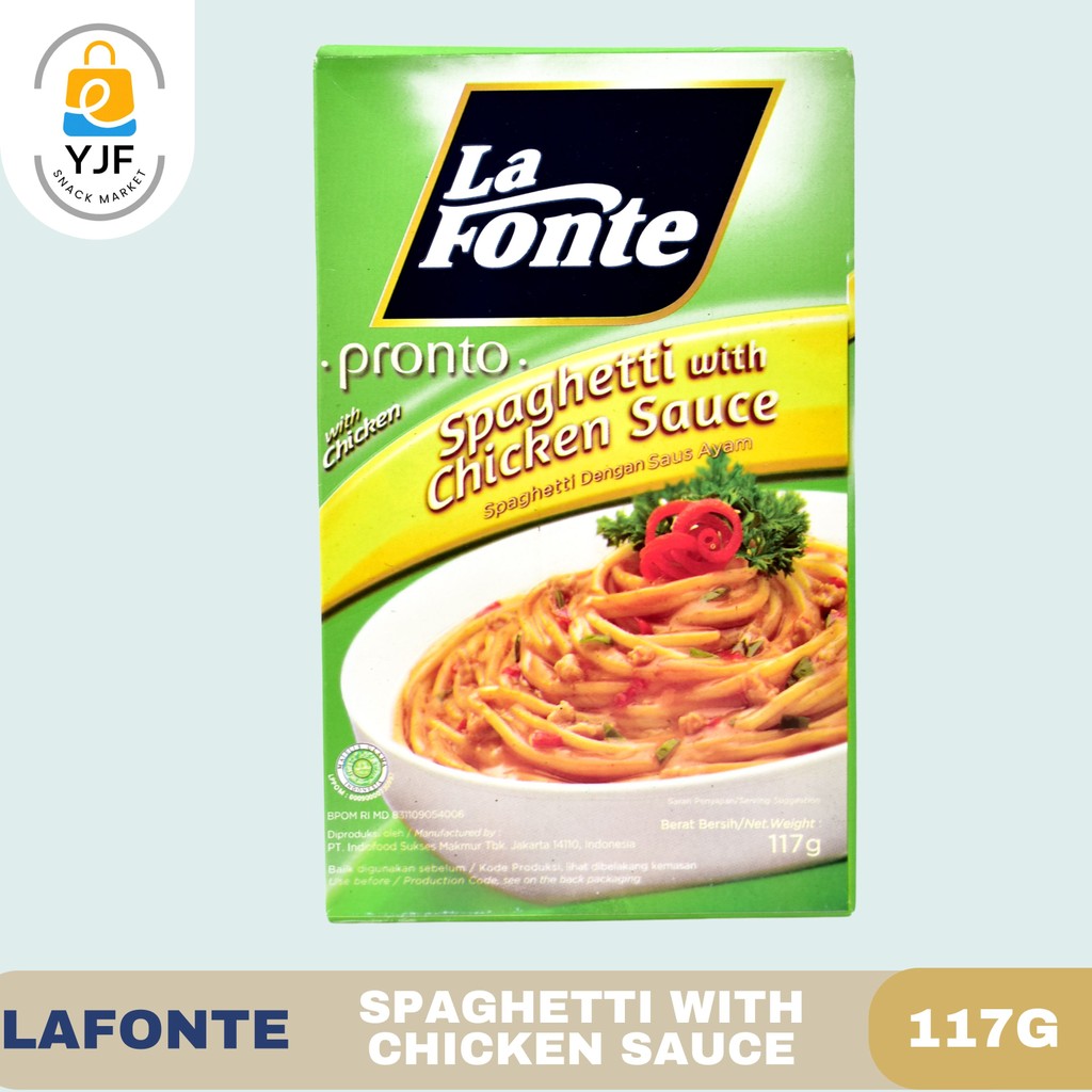 

LaFonte Spaghetti Saus Ayam / Pasta / Saus Ayam Kemasan Box 117GR