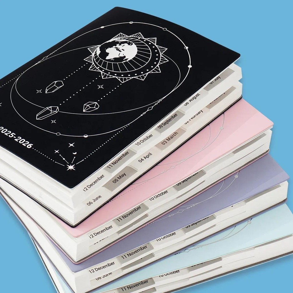 

July 2025 To June 2026 Planner Notebook A5 PU Leather Cover Weekly Monthly Budget Planner School Agenda English Diary Journals