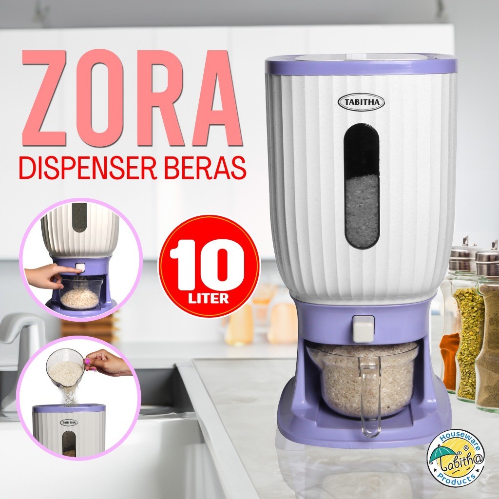 Dispenser Beras 10 Liter + Gelas Takar Tempat Penyimpanan Beras Praktis