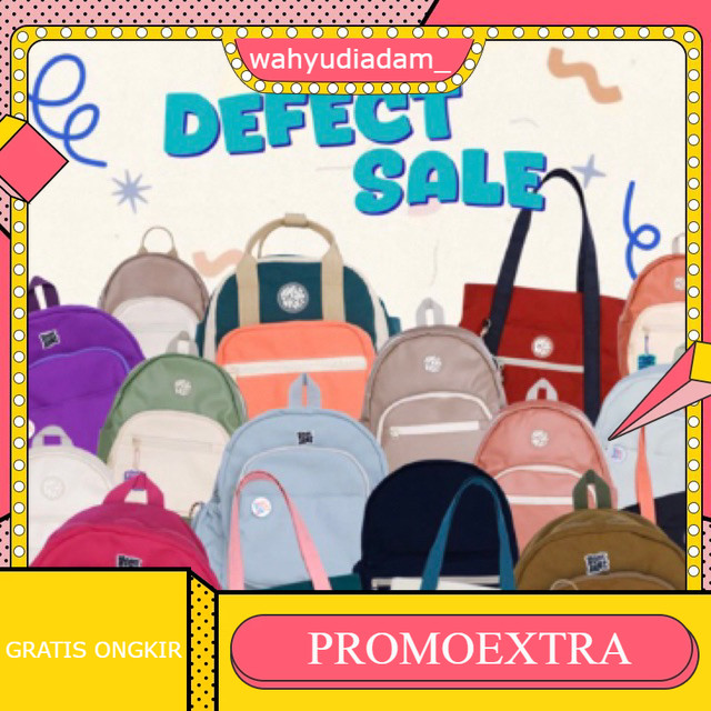 Defect Sale Backpack Ikatiket Kapasitas Besar Lucu