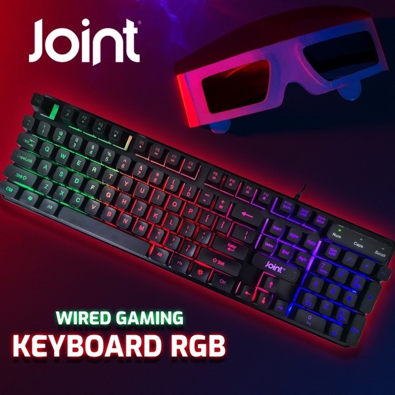 KEYBOARD ORIGINAL JOINT WIRED GAMING LIGHT RGB KB5618 & KB818 USB Key Board Waterproof KB