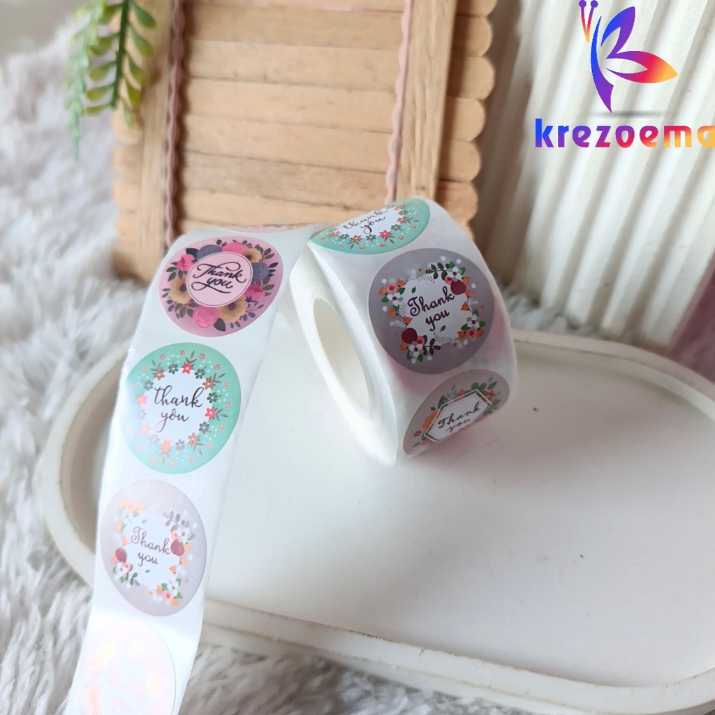 

Sticker Thank You Stiker Terima Kasih Per Roll 500 pcs