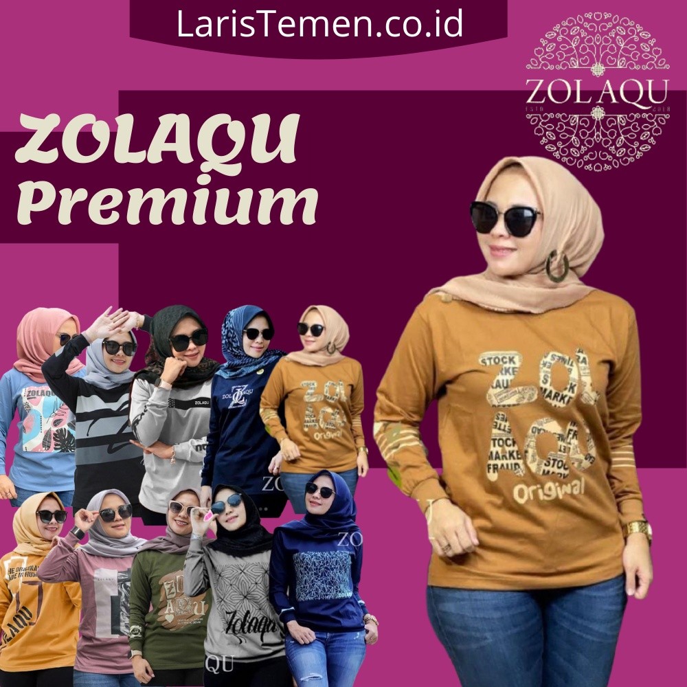 Terlaris Zolaqu original kaos atasan baju zolaqu zolaku wanita perempuan cewek dewasa sablon lengan 