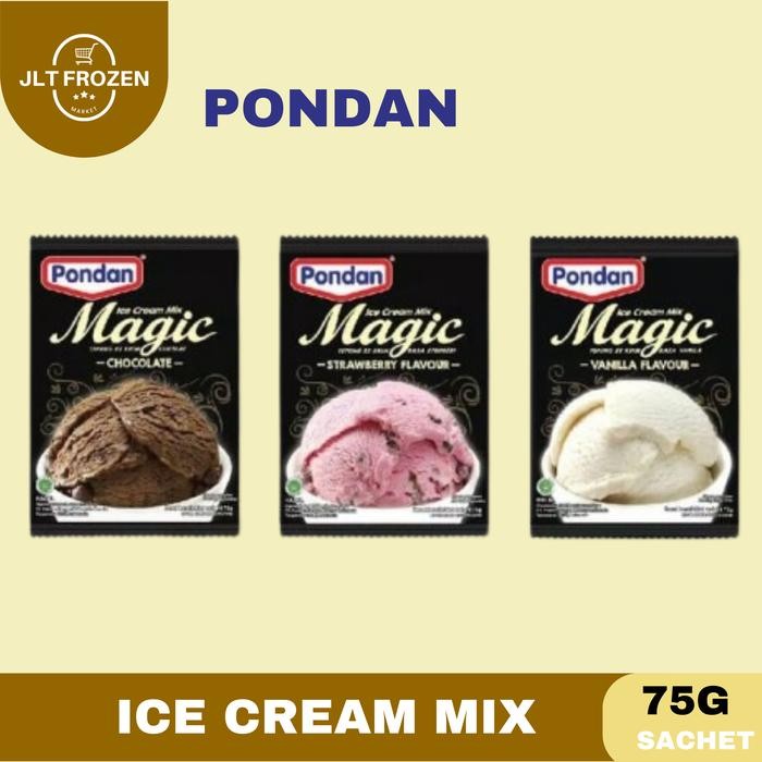 

Pondan Magic Ice Cream Mix 75 gr / Tepung Bubuk Es Krim Coklat / Strawberry / Vanila 75g